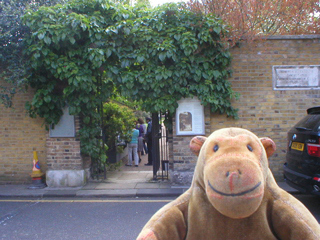 Mr Monkey outside the Swan Street entrance of the Garden