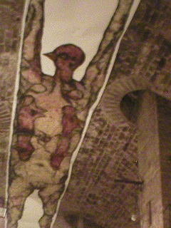 A strange figure on the ceiling of the Shunt lounge