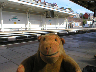 Mr Monkey waiting at Newport station