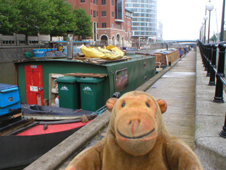 Mr Monkey looking back along the harbour path