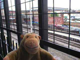 Mr Monkey looking down on Harrogate station from the carpark