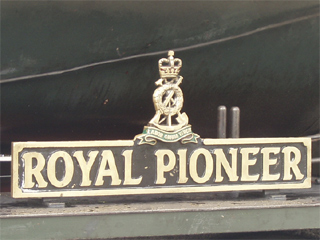 The name plate of the Royal Pioneer
