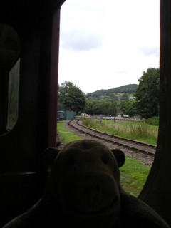 Mr Monkey looking at the hills from the DDNGR carriage