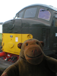 Mr Monkey looking at the BR class 44
