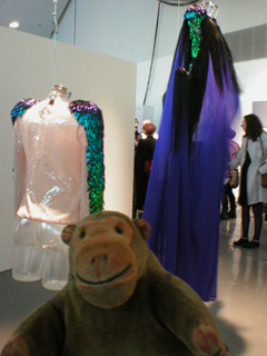 Mr Monkey looking at designs by Holly Russell