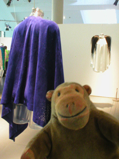 Mr Monkey looking at designs by Holly Russell