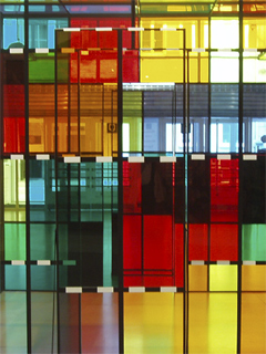 Coloured plexiglass sheets by Daniel Buren