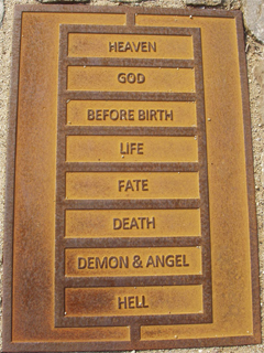 A Twin Stations panel with a list linking heaven and hell