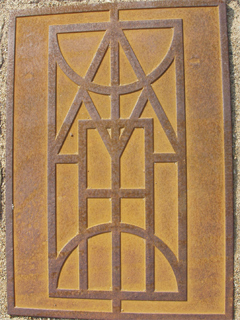 A Twin Stations panel with an odd geometric pattern
