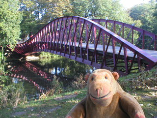 Mr Monkey examining the Barge Bridge
