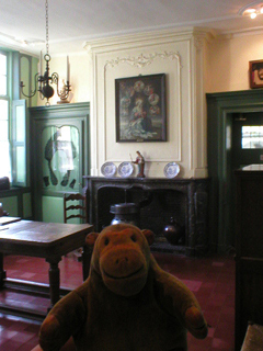 Mr Monkey looking around the parlour