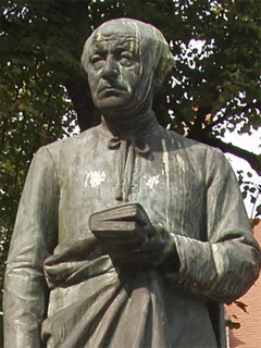 The statue of Guido Gezelle