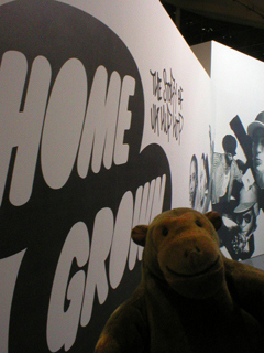 Mr Monkey outside the exhibition