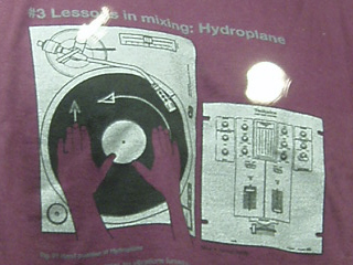 Instructions in hydroplaning on a DMC t-shirt