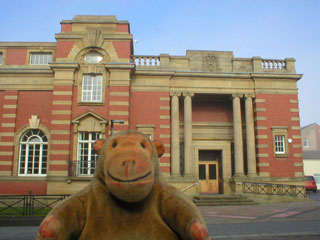 Mr Monkey outside the Grundy Art Gallery