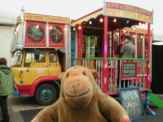 Mr Monkey outside the Insect Circus Museum