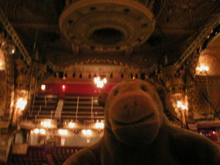 Mr Monkey looking at the ceiling of the circus in the Blackpool Tower
