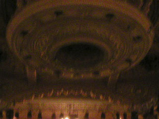 The ornate base of the Tower in the ceiling of the circus
