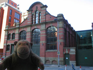 Mr Monkey looking at the old engine house building