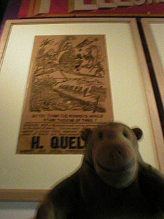 Mr Monkey looking up at Harry Quelch's monkey-based election poster