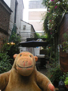 Mr Monkey outside the ate o'clock restaurant