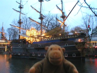Mr Monkey in front of the Frigate