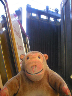 Mr Monkey watching the lockgates open