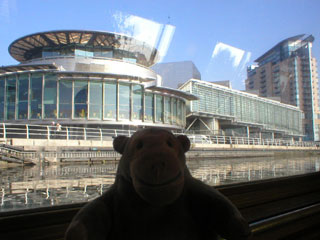 Mr Monkey looking at the Lowry centre