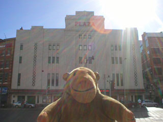 Mr Monkey outside the Plaza Cinema