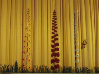 Part of the Spring motif of the main curtain