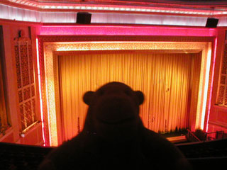 Mr Monkey looking at the stage from the circle