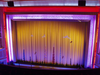 The closed main curtain from the Circlr