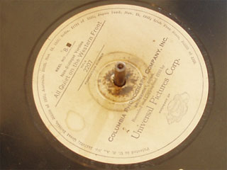 The label of the soundtrack of reel 8 of All Quiet on the Western Front