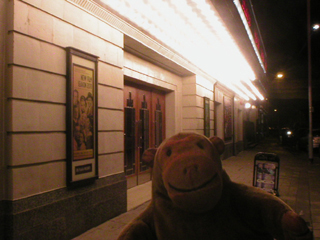 Mr Monkey looking along the front of the Plaza