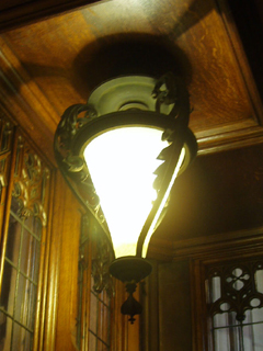 A lighting fitting in the interior porch