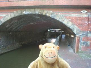 Mr Monkey looking through the tunnel under Oxford Street