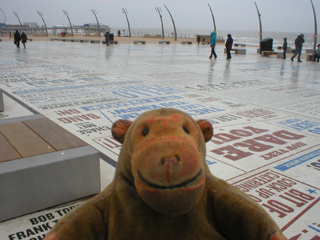 Mr Monkey looking at the Comedy Carpet