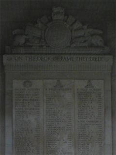Part of one of the Rolls of Honour on the Southport war memorial