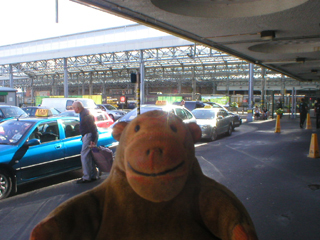 Mr Monkey looking for the entrance to Southport station