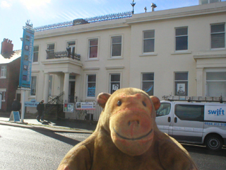 Mr Monkey outside the Fleetwood Museum