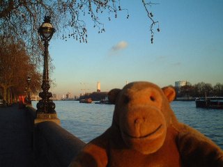 Mr Monkey on the banks of the Thames in Chelsea
