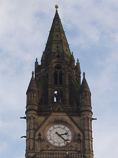 The clock face and bell lantern of the clock tower