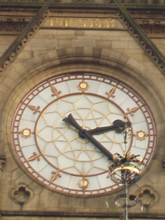 One face of the Town Hall clock