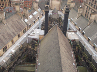 The roofs of the Town Hall from the clock tower