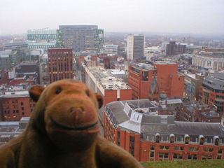 Mr Monkey looking west from the clock tower