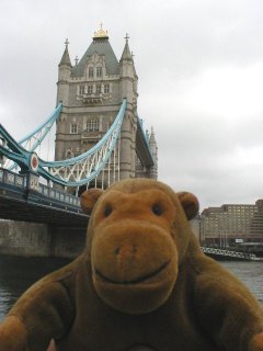 Mr Monkey in front of Tower Bridge