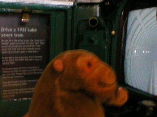 Mr Monkey with a tube train simulator