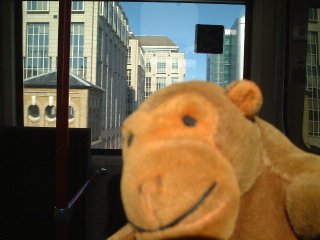 Mr Monkey on the Docklands Light Railway