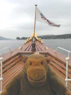 Mr Monkey in the bow of the Gondola
