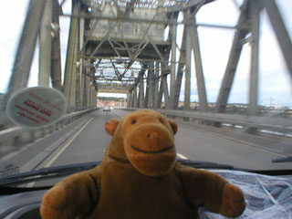 Mr Monkey crossing Kinardine Bridge